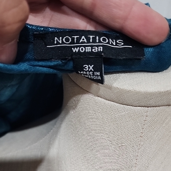 Notations Blue Textured Blouse - Picture 2 of 4